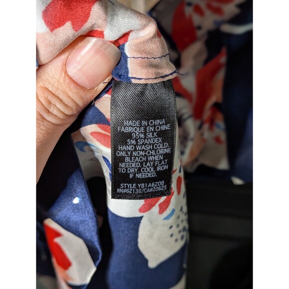 GUESS Jeans Camisole Top 100% Silk Habana Tropical Small Y2k 2000s Retro Boho - Picture 6 of 6